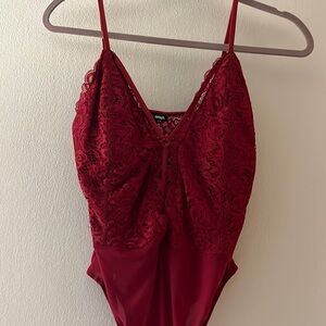 Burgundy bodysuit